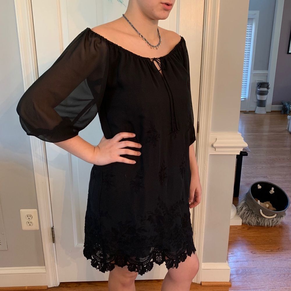 Eva Mendez Black Off the Shoulder Dress sz xs